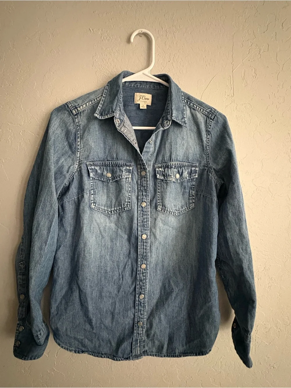 J. Crew Light Blue Denim Button-Up Shirt